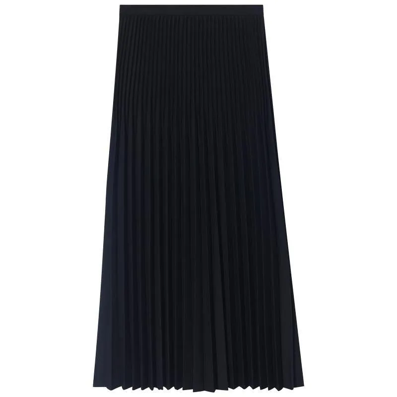 Mid-Length Pleated Half Women Skirt