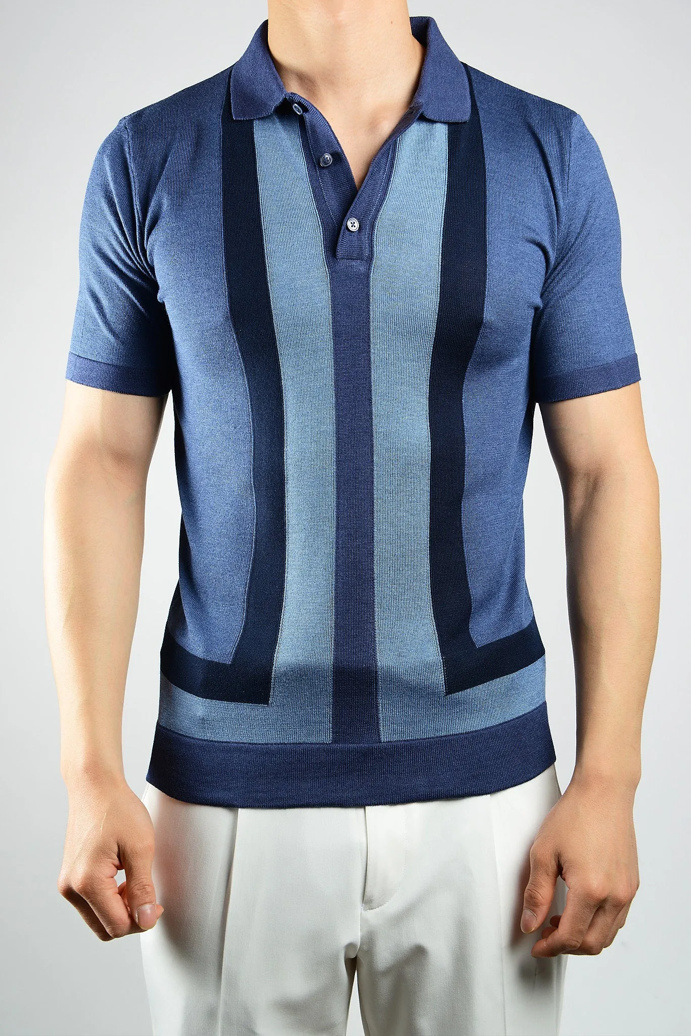 MULTI COLOR COLORBLOCK KNIT POLO