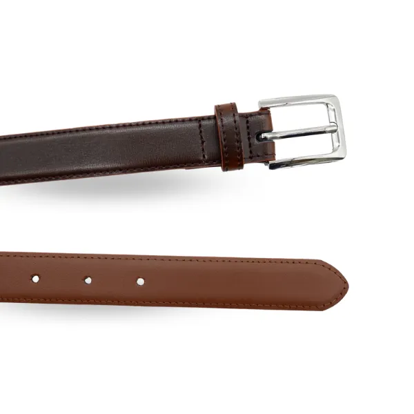 Nadgee |  Women's Brown Genuine Leather Belt with Silver Buckle