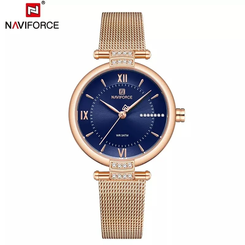 Naviforce Watch Green Face & Blue Face Rose Gold - Lady