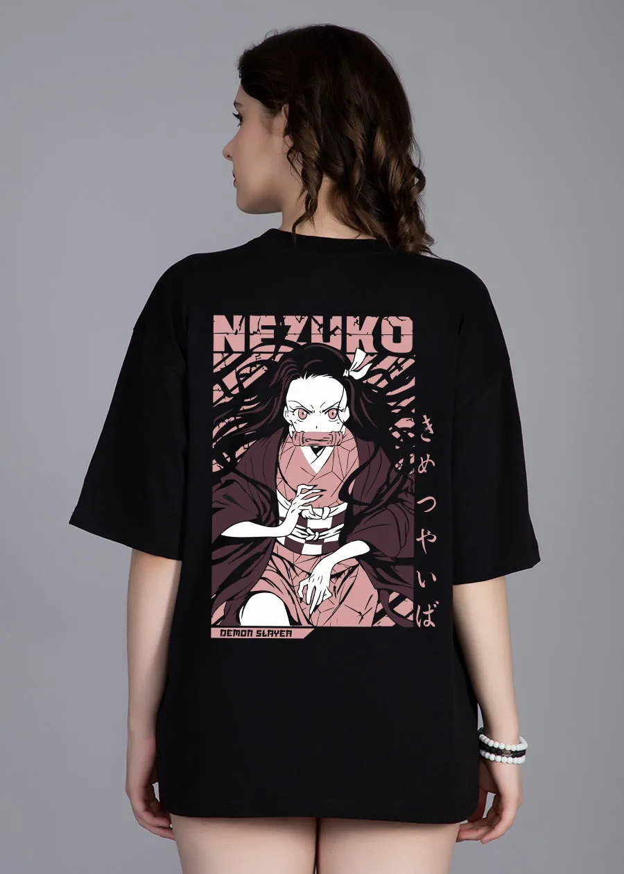 Nezuko Women Oversized Printed T-Shirt