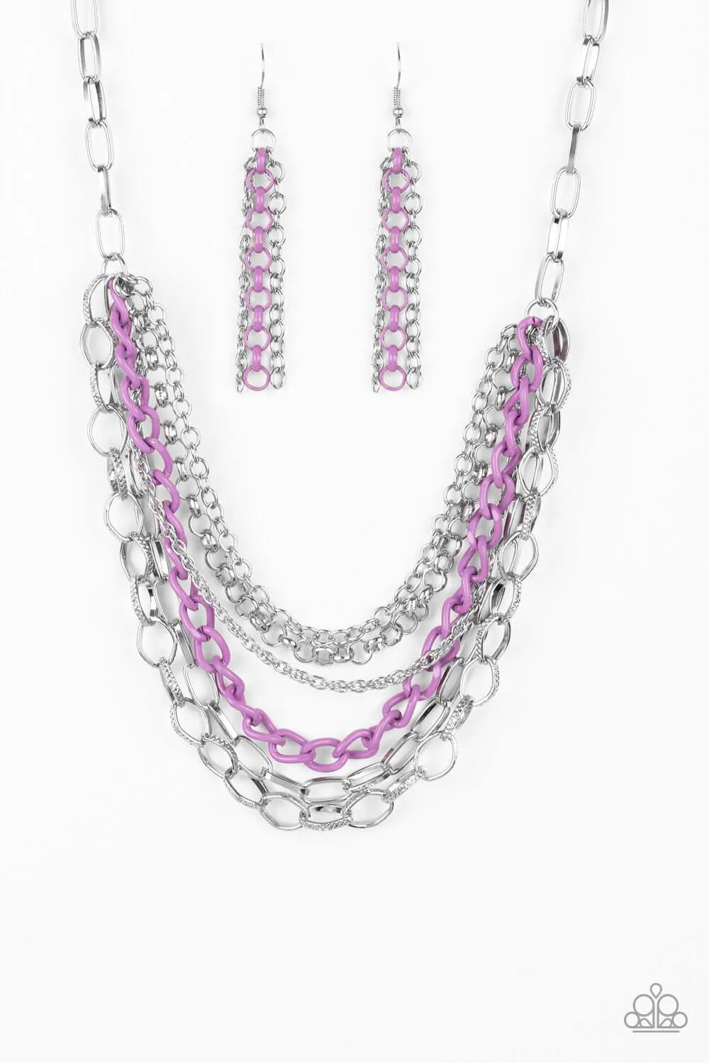 Paparazzi Accessories  - Color Bomb #N526 Peg - Purple Necklace