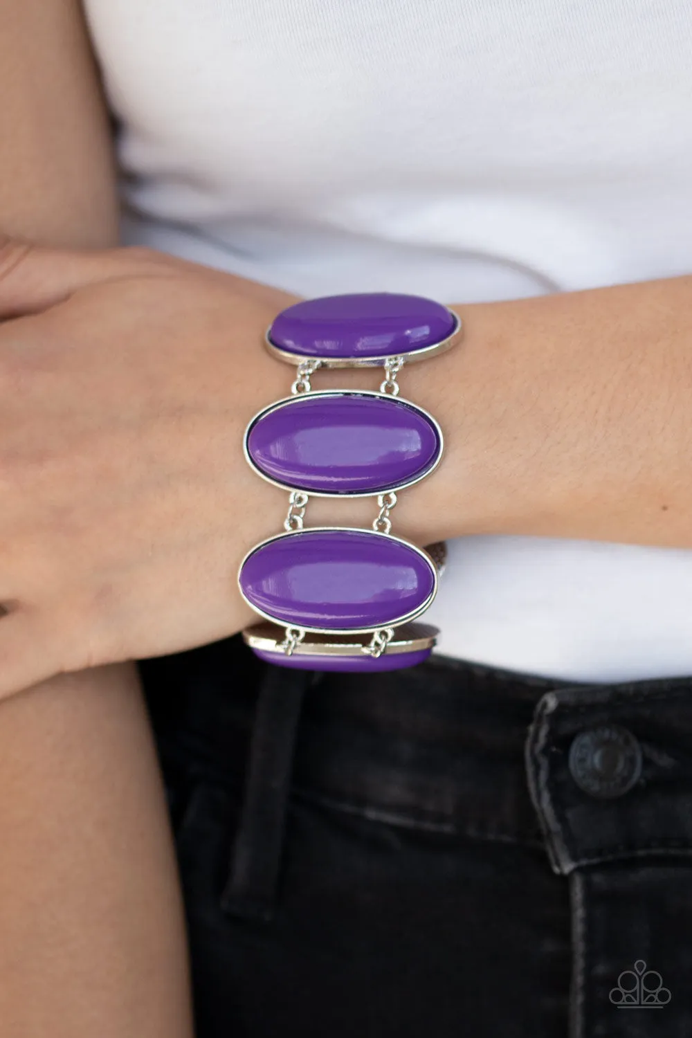 Paparazzi Accessories - Power Pop #B315 Drawer 1/1 - Purple Bracelet