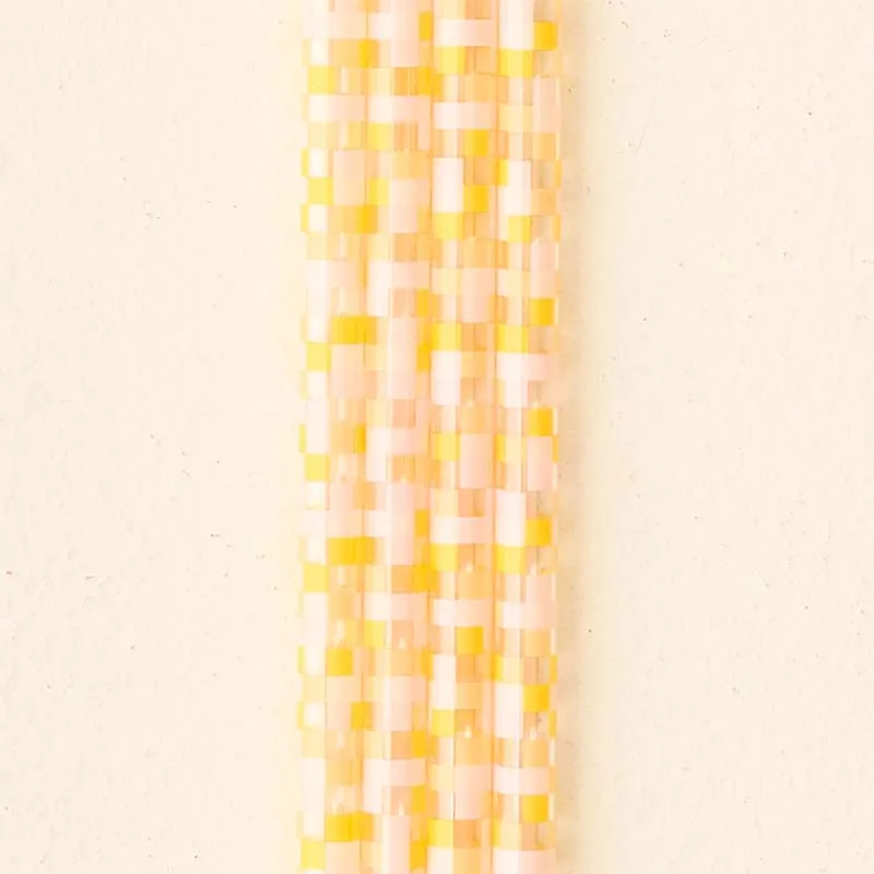 Peach Checkered 40oz Straw Set