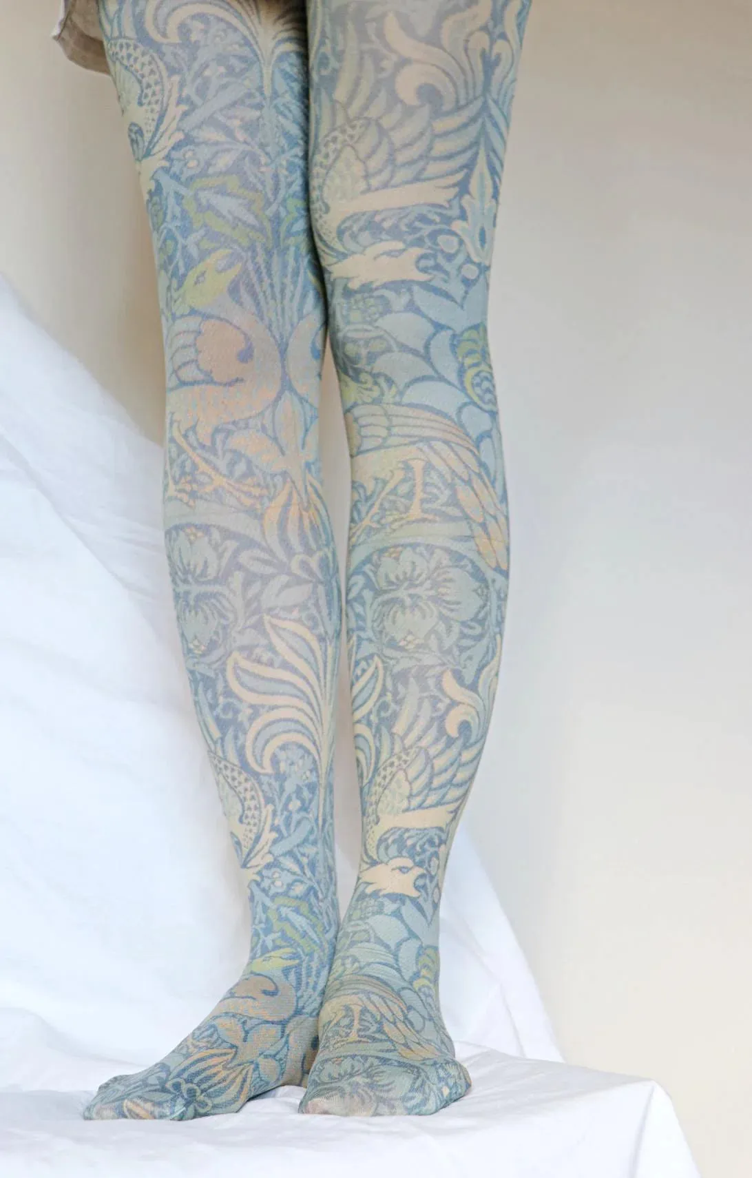 Peacock And Dragon By William Morris Printed Art Tights