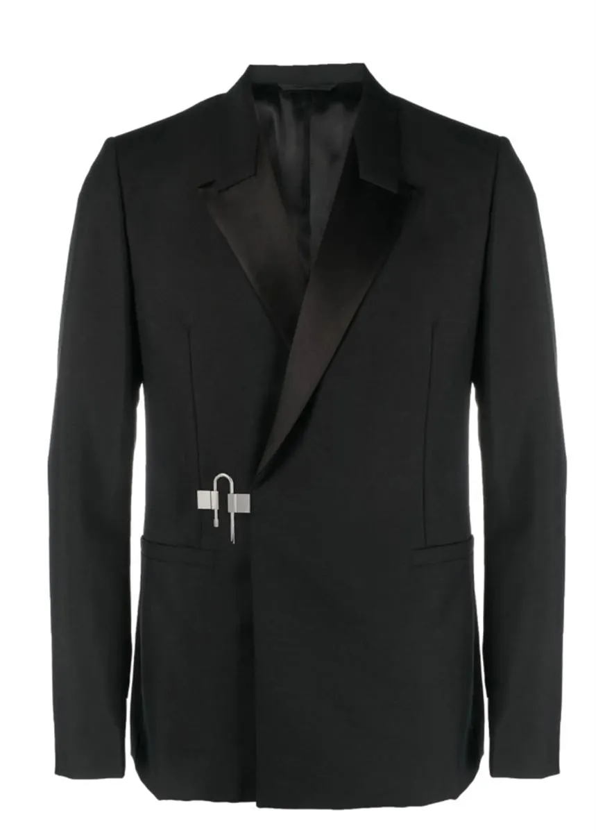 PEAK-LAPELS HOOK-FASTENING BLAZER