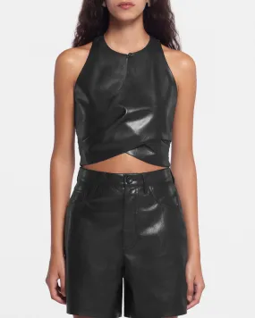 Phine - Sale Okobor™ Alt-Leather Top - Black