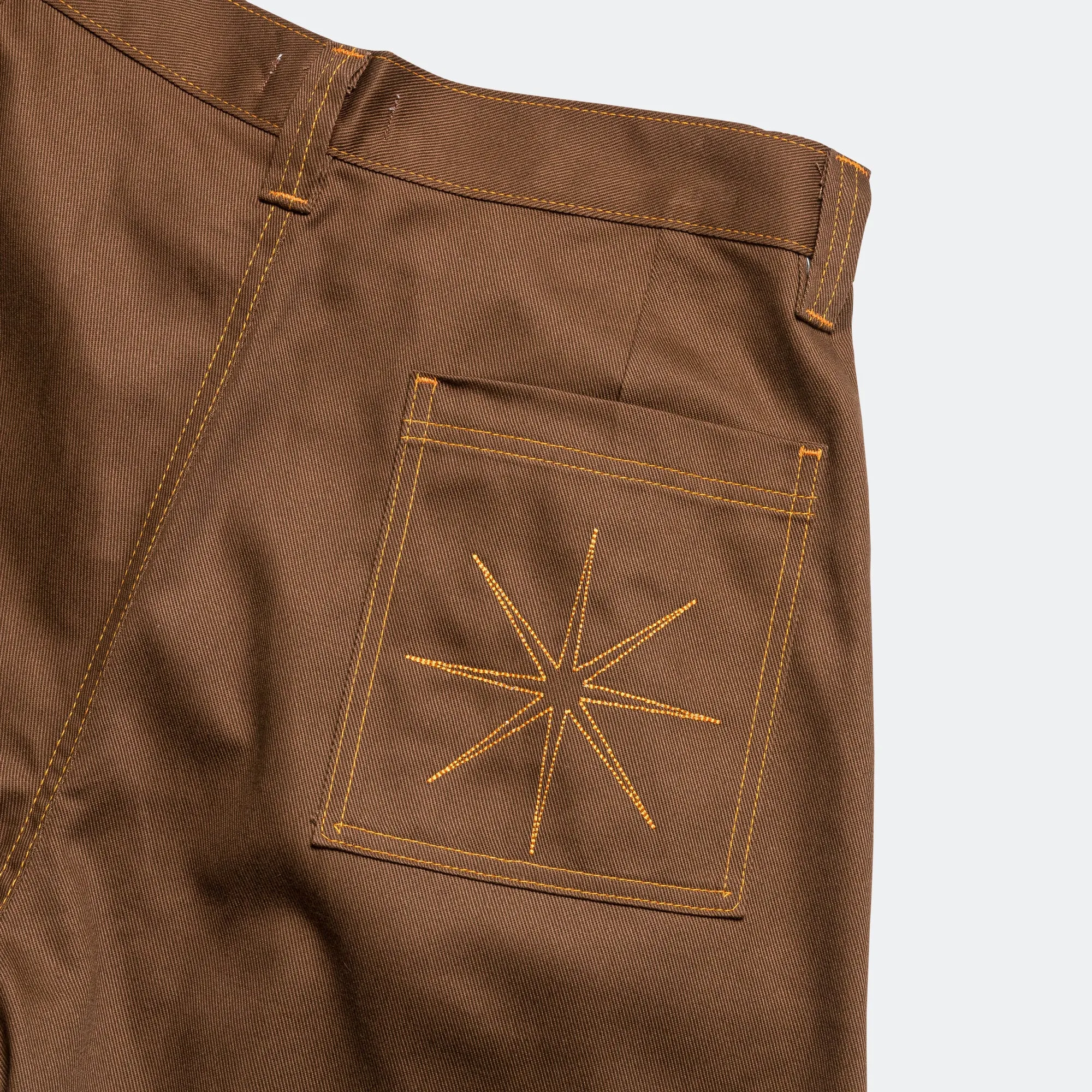 Pleated Oversized Shorts - Brown/Orange