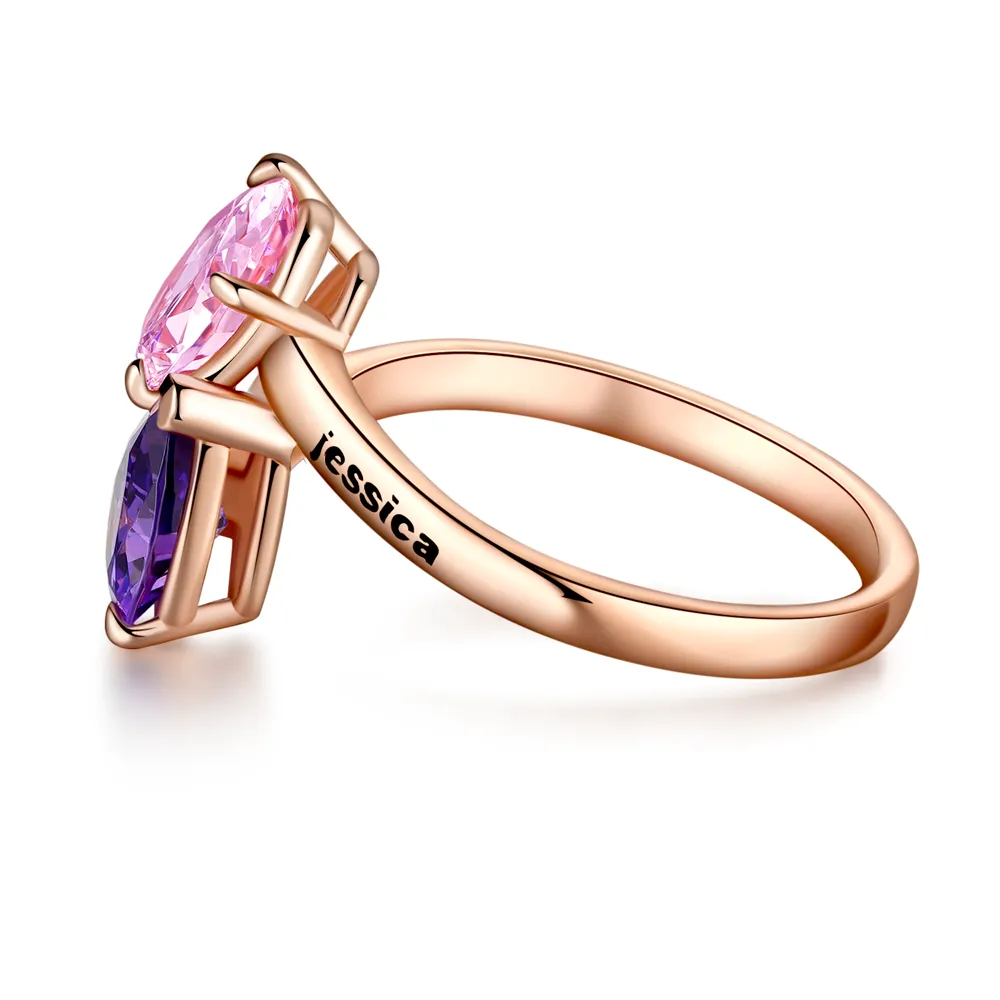 "COMPANION" - Toi et Moi Pink and Purple Gemstone Ring