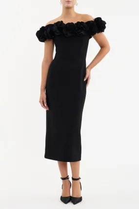 Rebecca Vallance Odetta Midi Dress Black