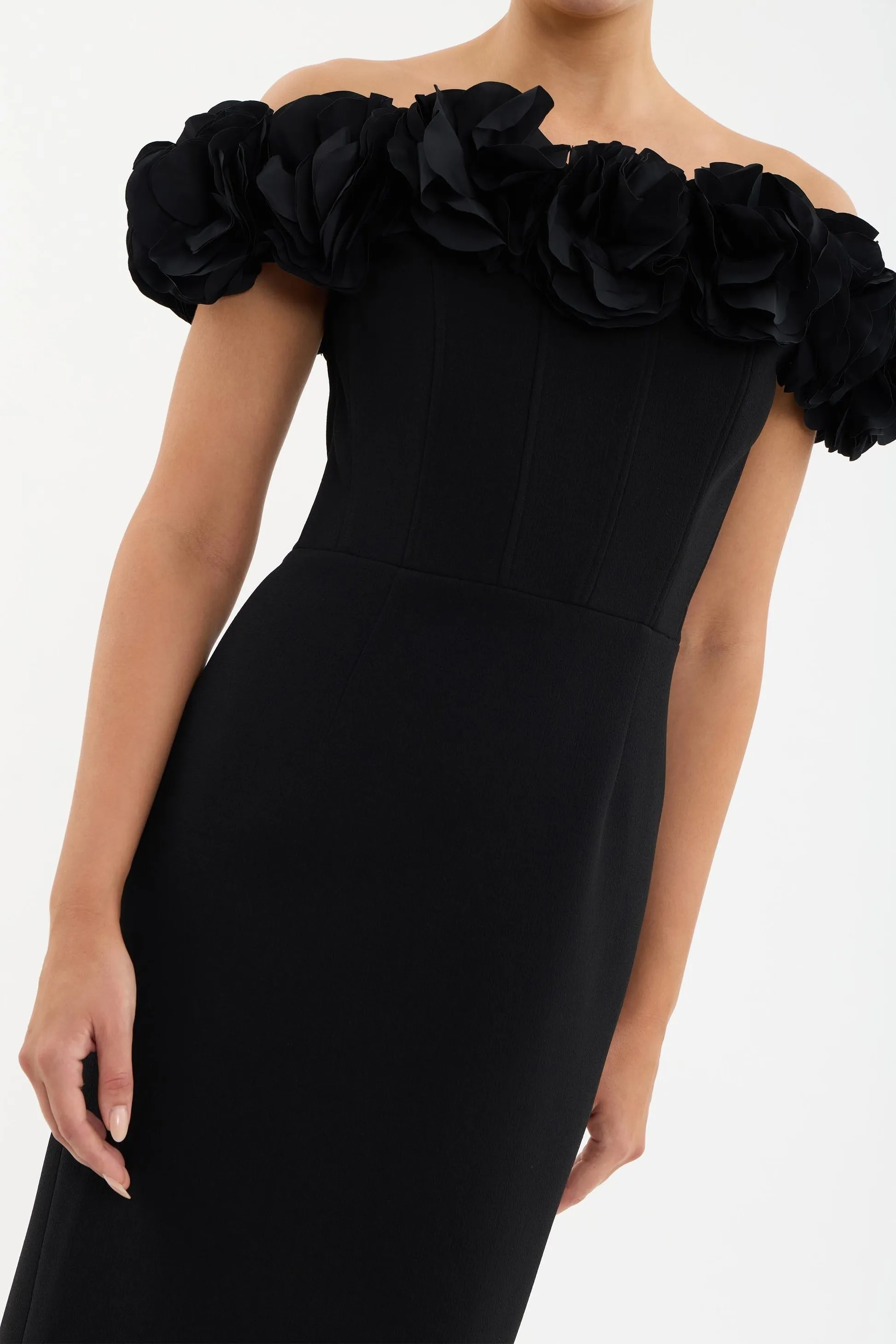 Rebecca Vallance Odetta Midi Dress Black