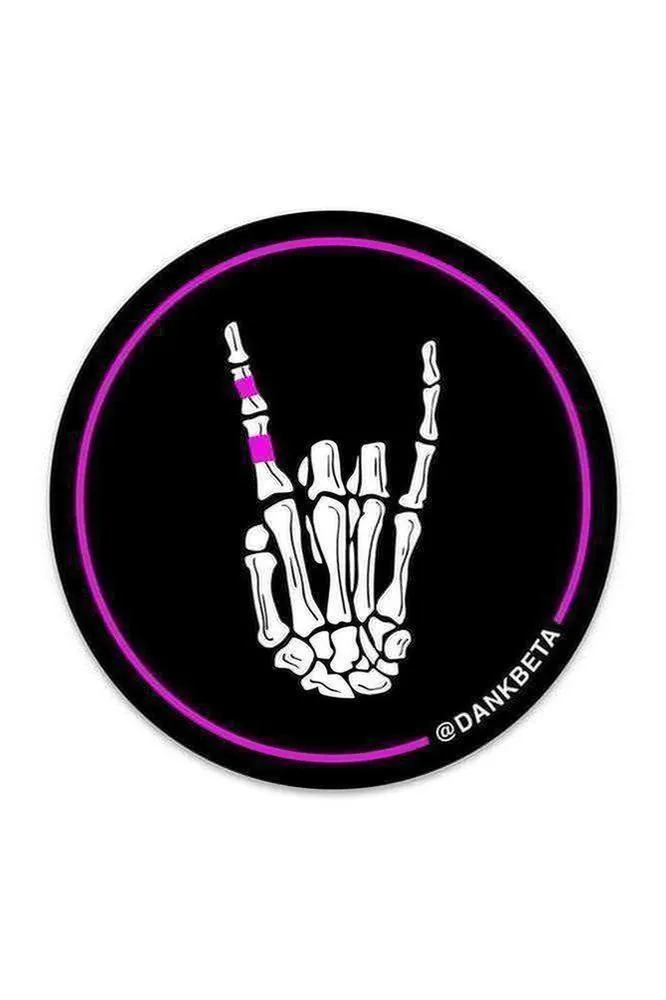 Rock On Skeleton Hand Exist Ethically — 2.25" Rock Climbing Sticker