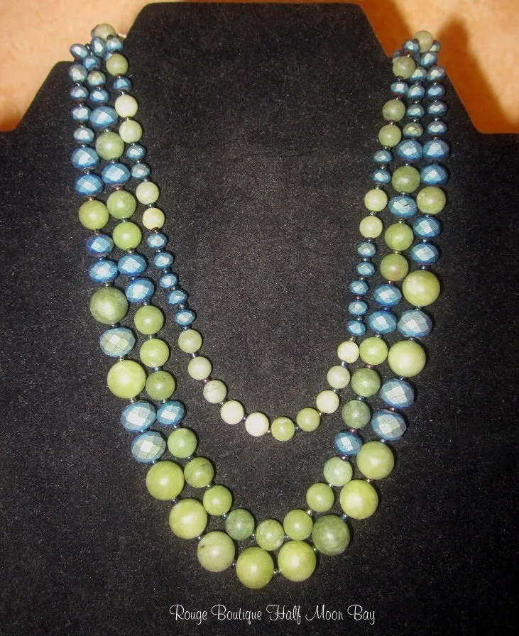 Semi-precious Natural Stone necklace (Taiwan Jade)