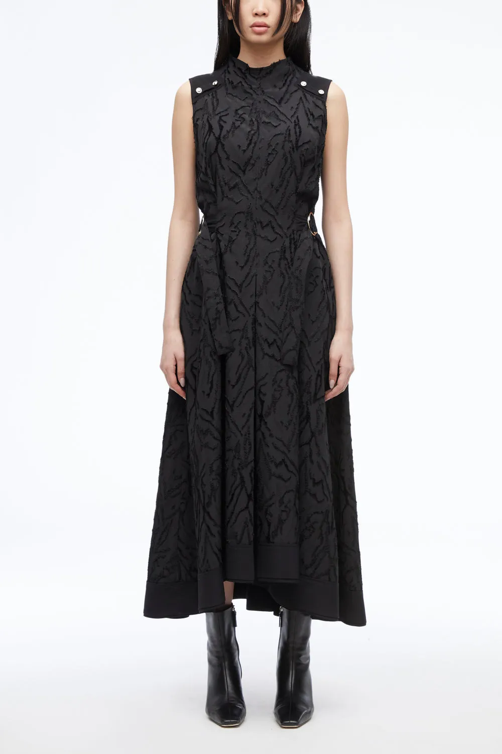 Shadow Vines Jacquard Dress