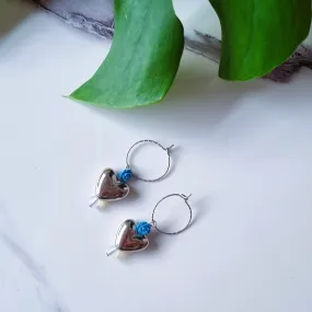 Silver hearts earrings