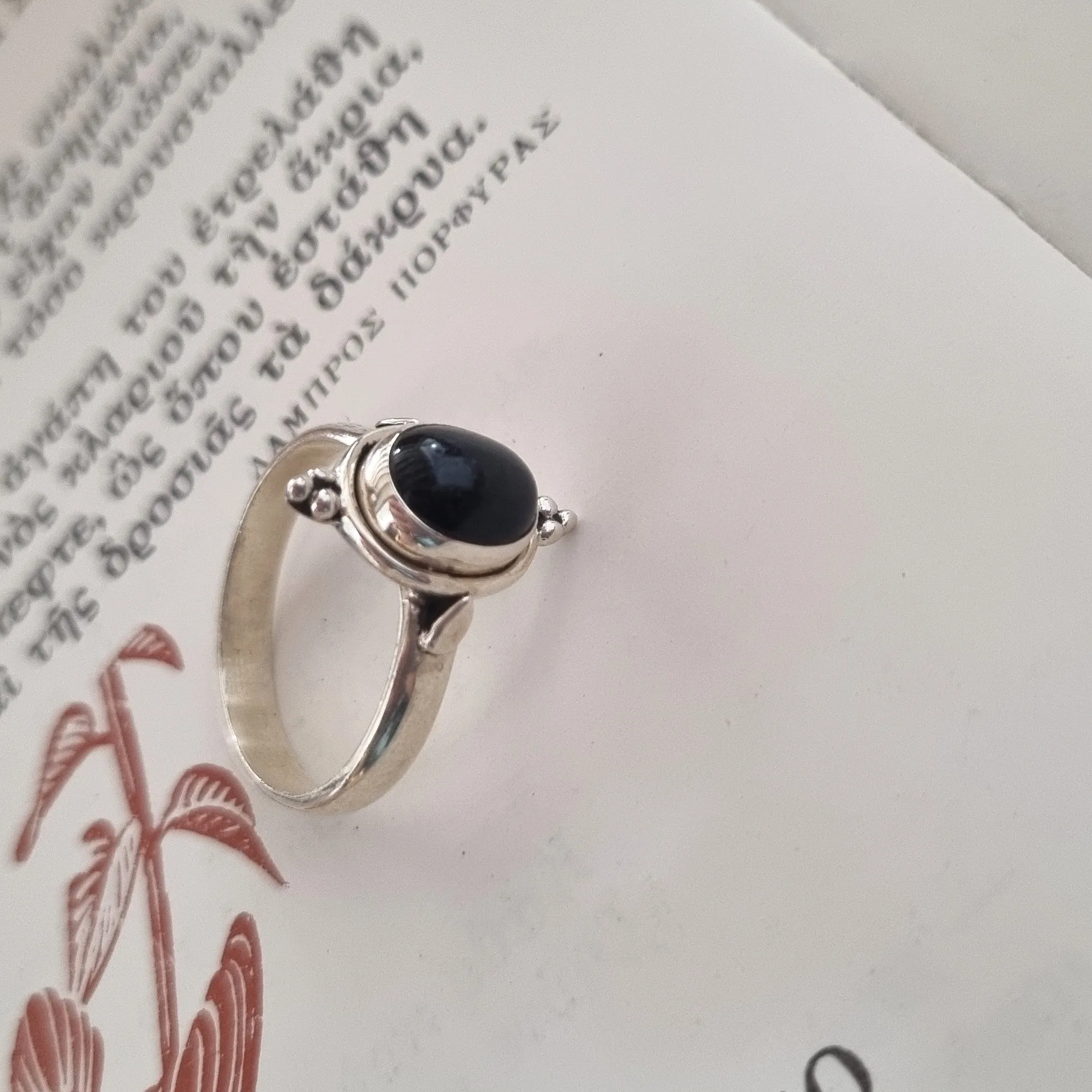 Silver ring - Black Onyx