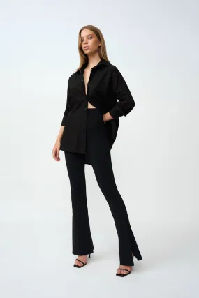 Sliced Flare Knit Pant Regular Leg | Final Sale - Black