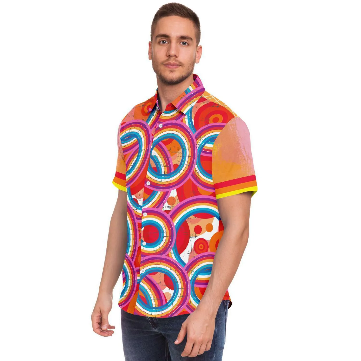 Solar Flare Short Sleeve Button Down Shirt