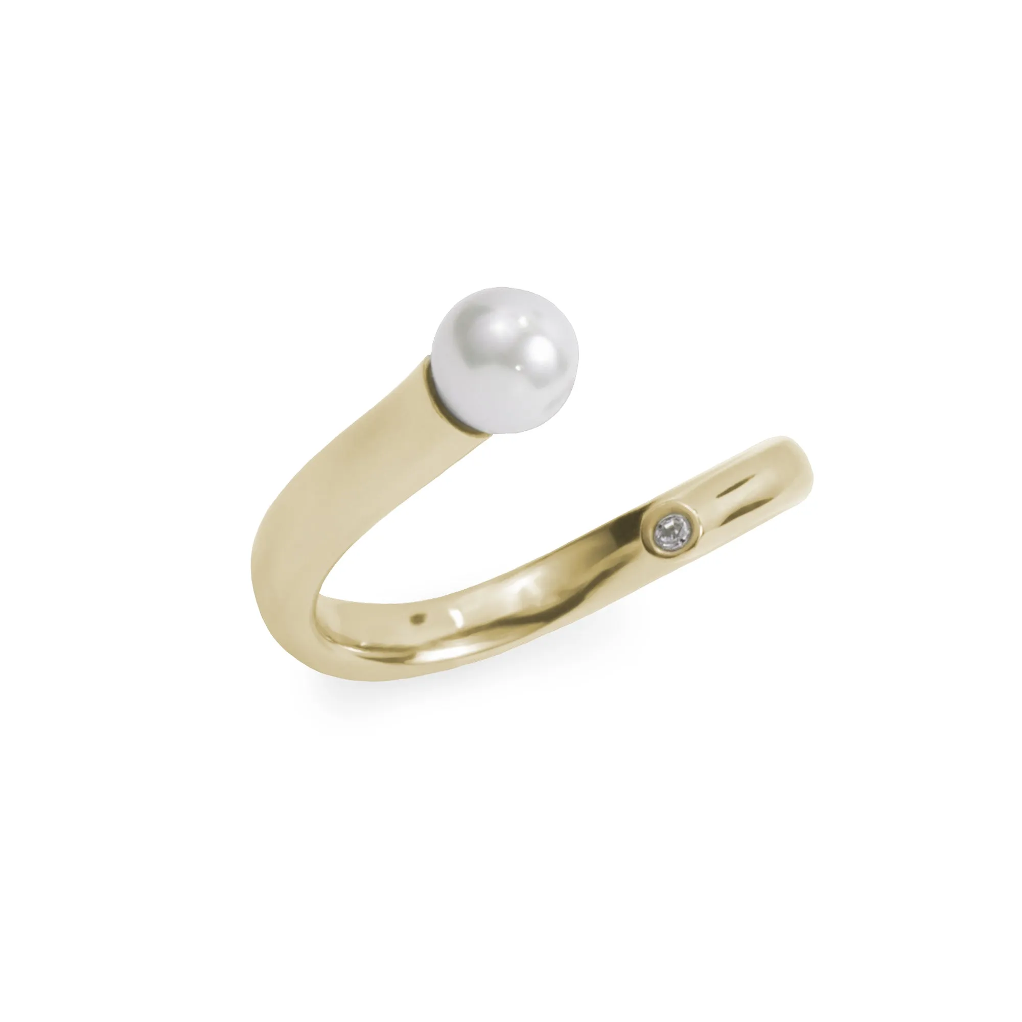 Stainless pearl/stone ring