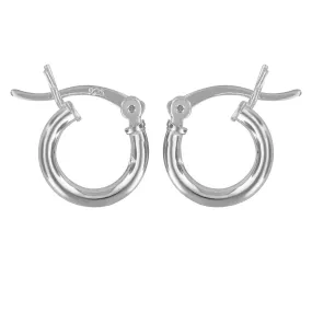 Sterling Silver Tiny Huggies Hoop Earrings 2mm x 10mm