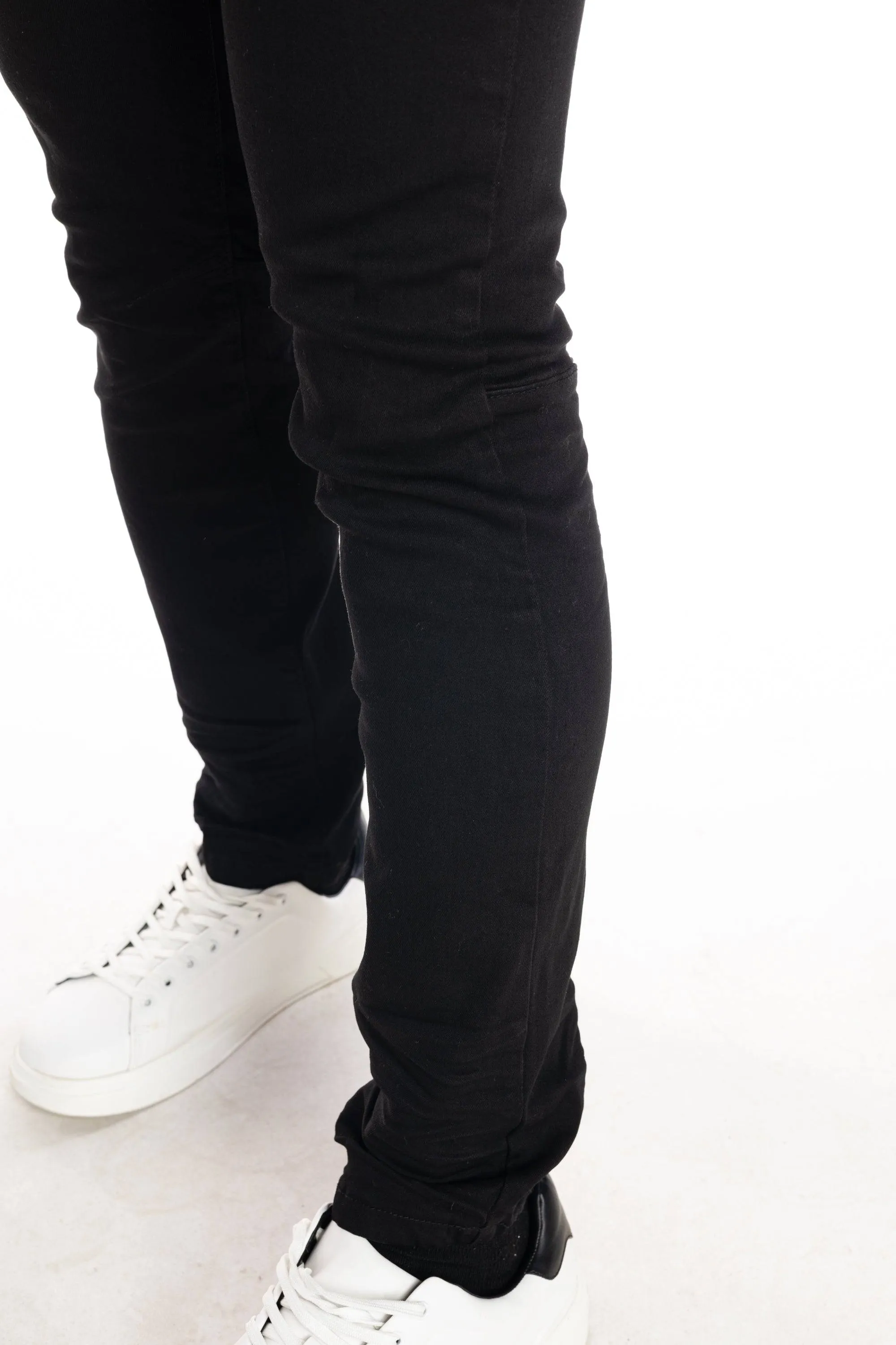 Stone Washed Basic Jeans - Jet Black