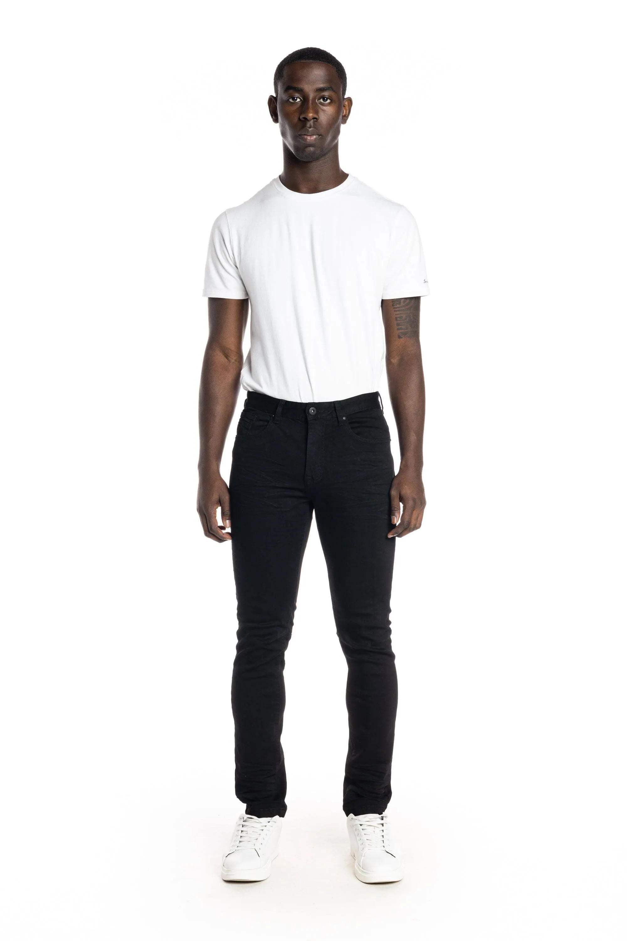 Stone Washed Basic Jeans - Jet Black