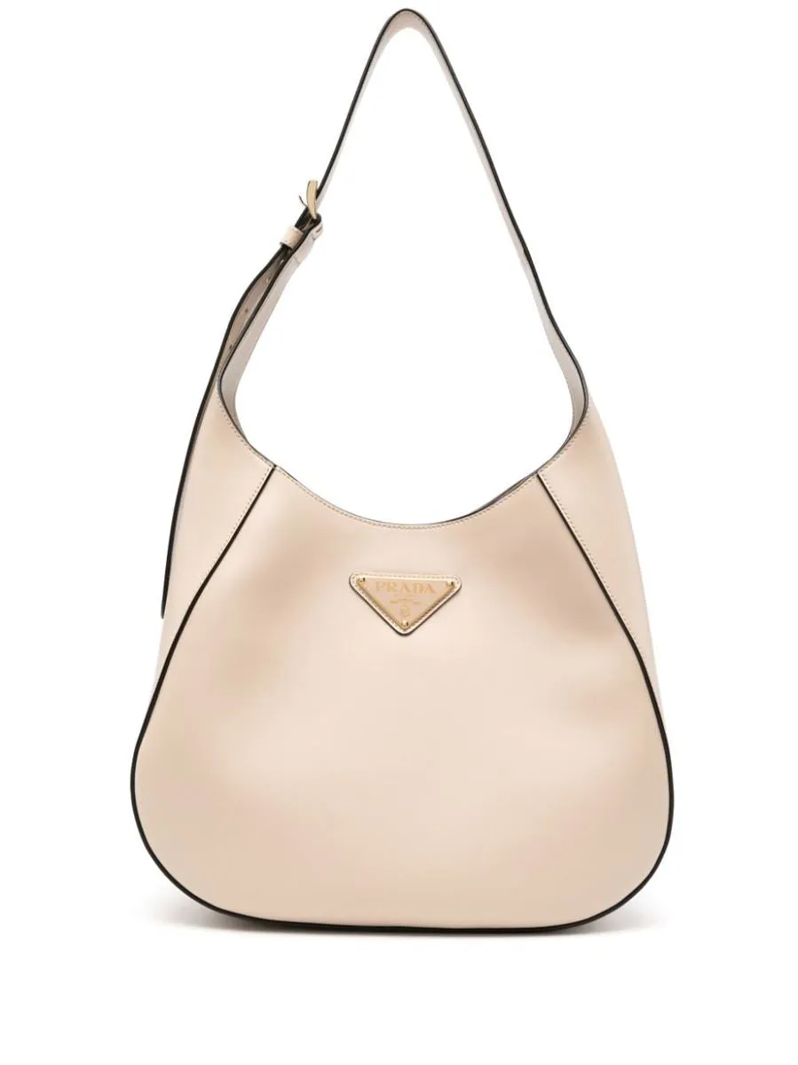 SYMBOL TRIANGLE-LOGO LEATHER BAG