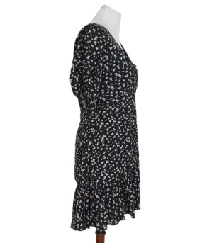 Tanya Taylor Black & Pink Floral Dress sz 12