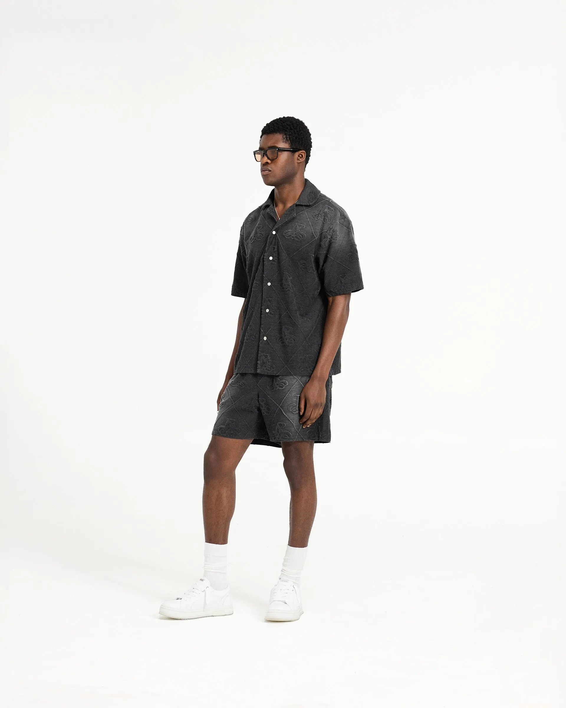 Towelling Shirt - Jet Black