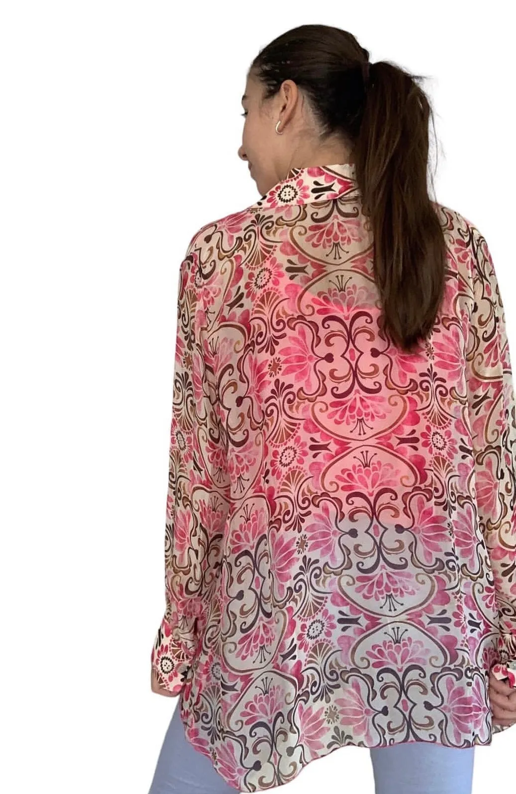 Vacanza Print Shirt Pink