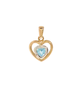 Vintage Glacier Heart Charm