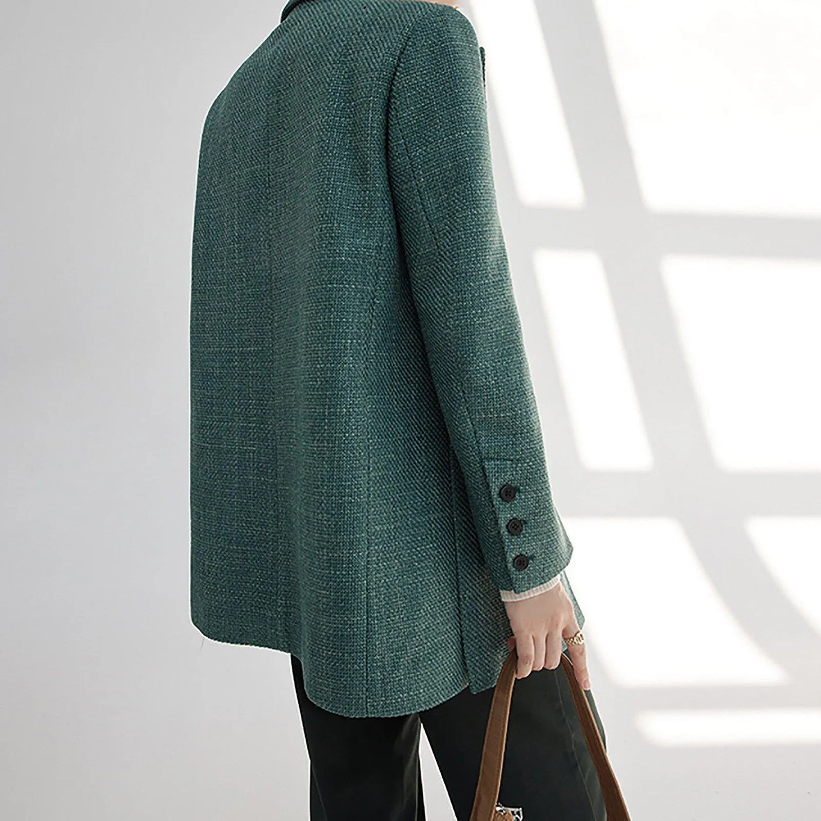 Women's Blazer Coat,Green Suit Women,Oversize Blazer,Green Blazer Women,Loose Suit Jacket,Double Breasted Suit Coat,Wedding Guest Suit women