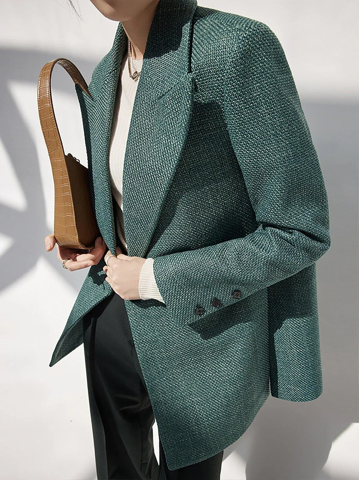 Women's Blazer Coat,Green Suit Women,Oversize Blazer,Green Blazer Women,Loose Suit Jacket,Double Breasted Suit Coat,Wedding Guest Suit women