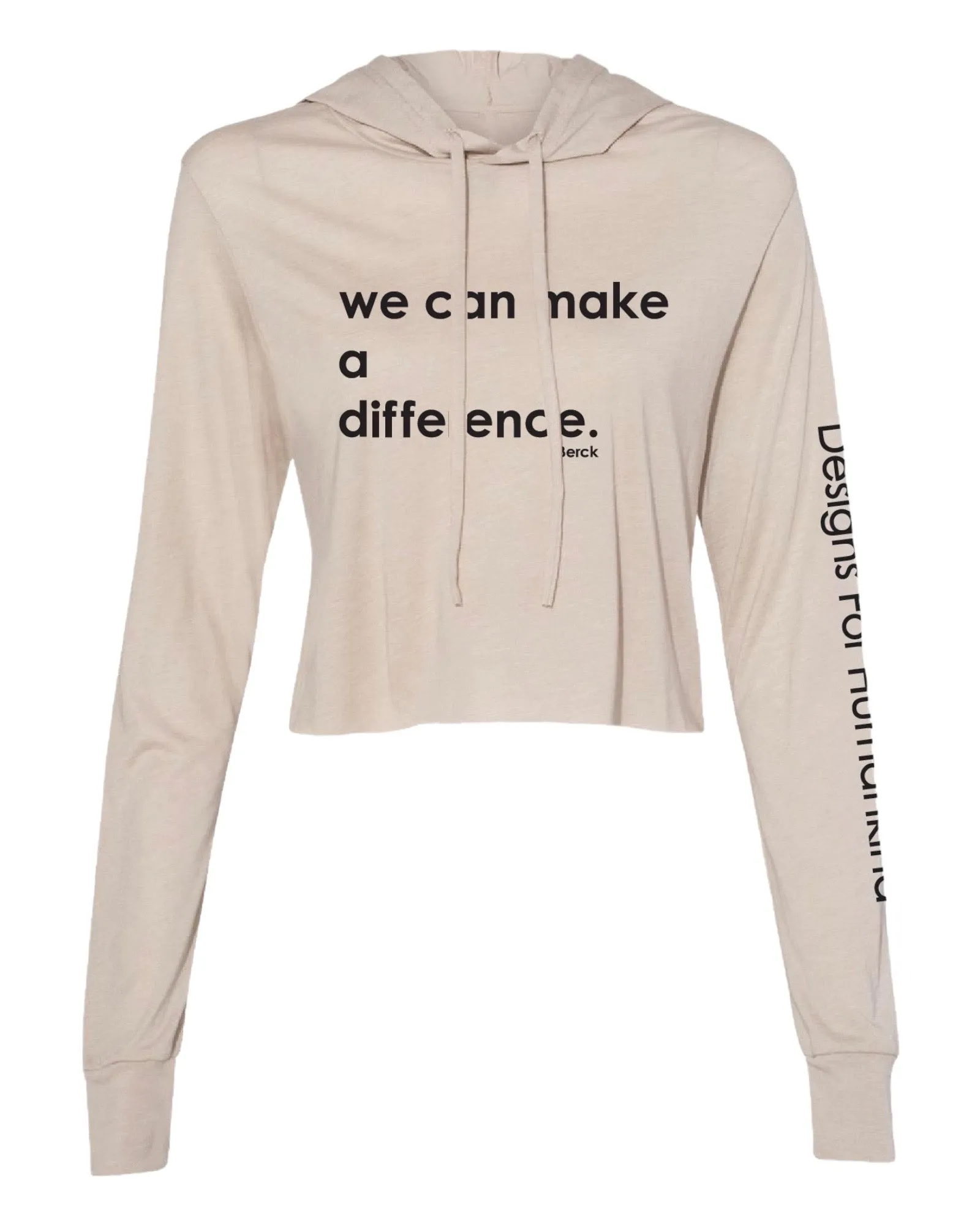 Women’s We Can Make a Difference Graphic Crop Flowy Tee Hoodie