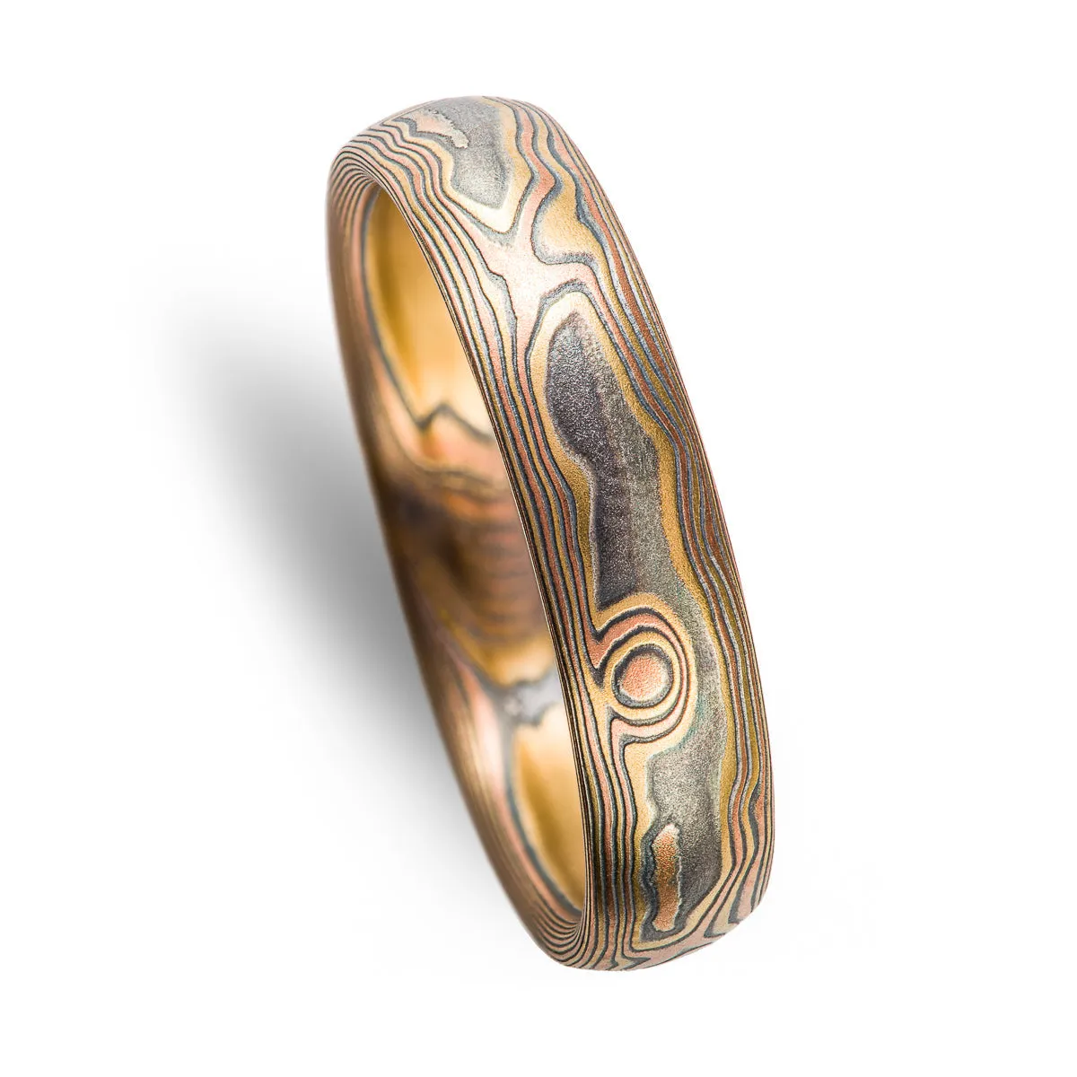 Woodgrain Pattern Rustic Wedding Ring Set