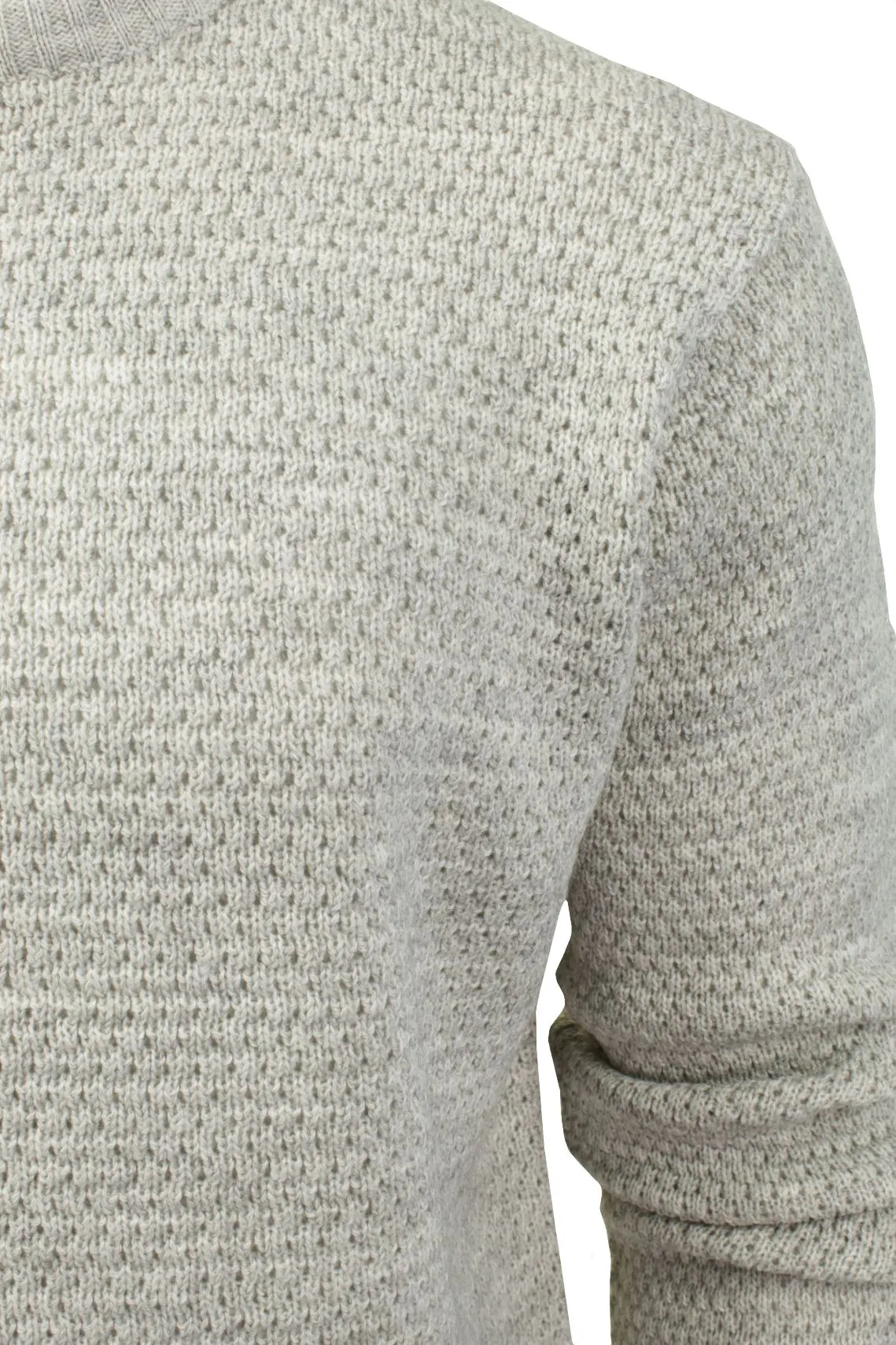 Xact Mens Crew Neck Textured Knit Jumper